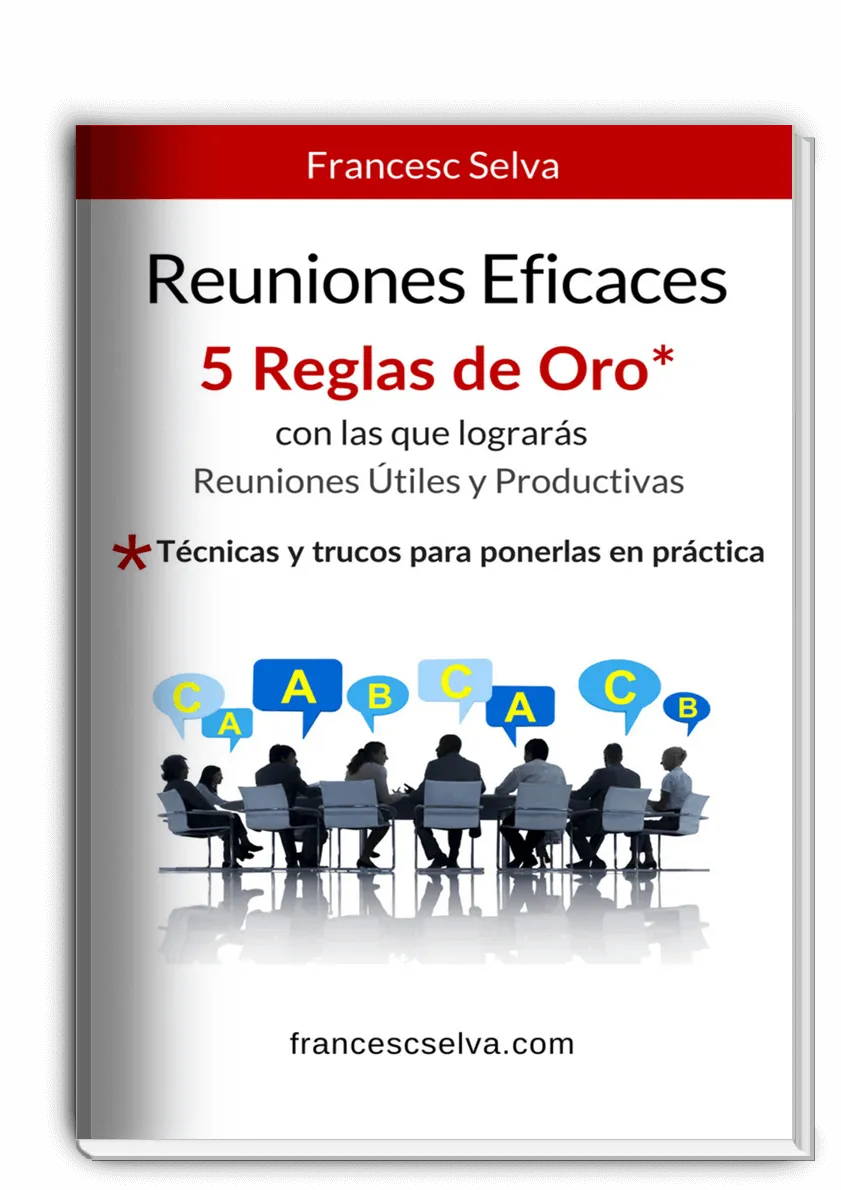 libro-reuniones-eficaces-portada Portada del libro 'Reuniones Eficaces: Claves para el éxito' con diseño 3D, enfocado en optimizar la productividad de equipos.