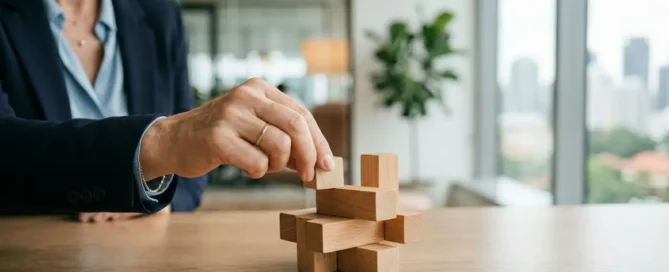 Líder profesional dando feedback negativo constructivo a un empleado en una oficina moderna, mejorando su desempeño laboral.